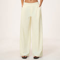 Factory direct: women's loose wide-leg pants with double-panel waistband, breathable & quick-drying, high-waisted tummy control workout leggings - style 9599
