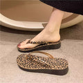 Trendy leopard print flip-flops for women - summer fashion, korean style, ins-inspired, outdoor wear, thong sandals
