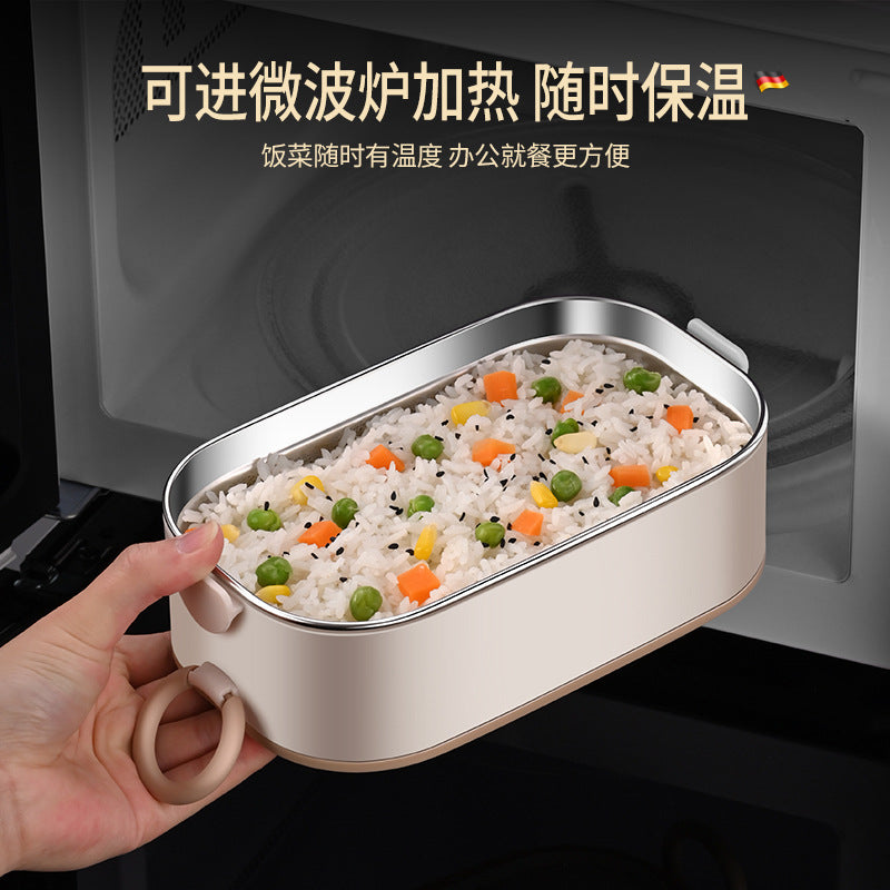 304 stainless steel multi-layer fresh-keeping bento box, portable lunch box for office workers, can be heated in microwave oven and insulated lunch box