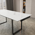Direct from the factory: modern minimalist rock slab dining table, italian-inspired light luxury long table, extendable with pull-out feature, suitable for multiple people