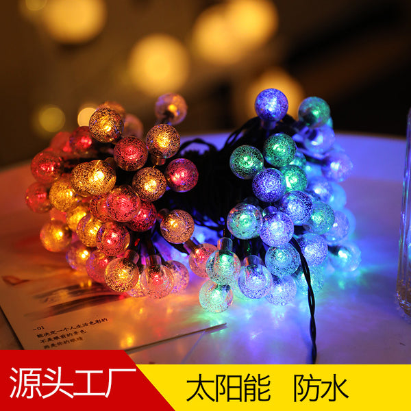 LED bubble ball light string, solar ball light string, outdoor waterproof holiday decoration camping atmosphere lights string