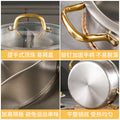 Stainless steel yuanyang hot pot golden tube ear handle thickened yuanyang clear soup brush pot glass lid flats commercial soup pot