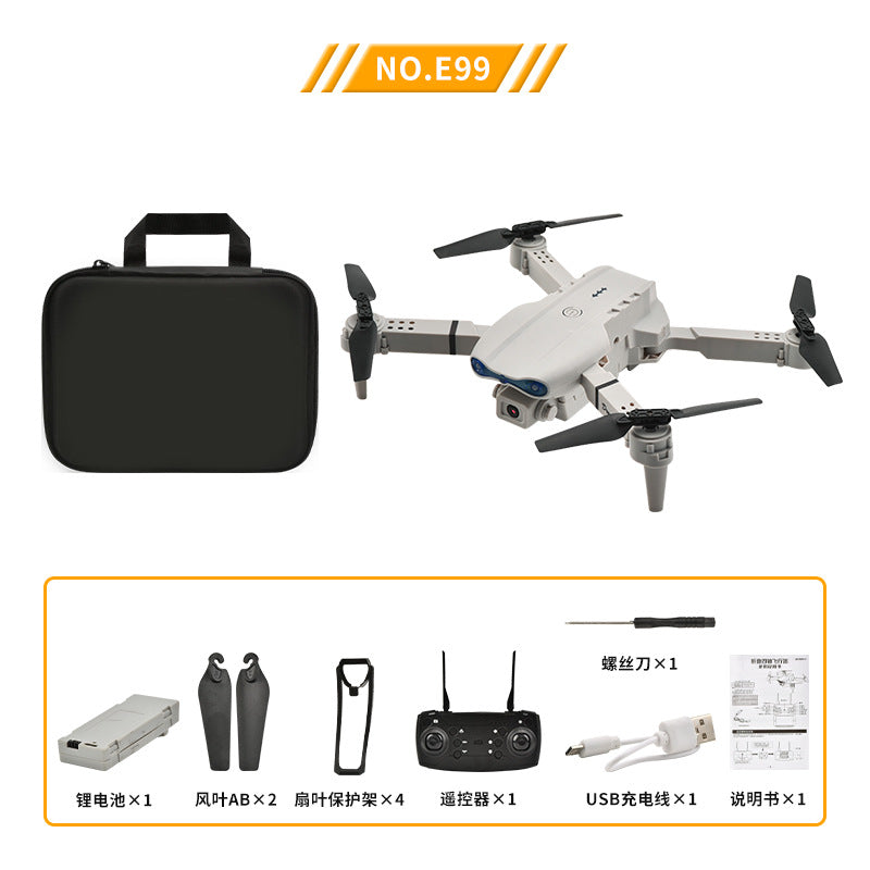 hot seller e99 drone: hd dual-camera aerial photography, foldable remote control aircraft, kids' quadcopter toy