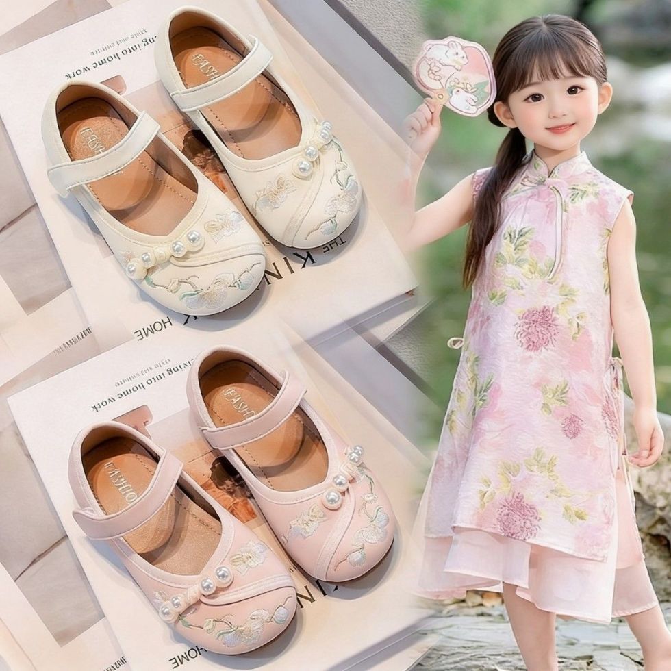Girls' shoes - children's hanfu shoes -  new spring/summer collection - chinese style embroidered princess shoes for girls