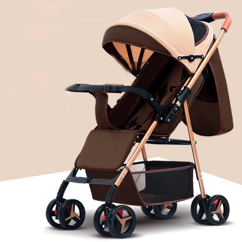 Baby stroller - lightweight, foldable, reclining, two-way, four-wheel pushchair - one-click fold - dropshipping available