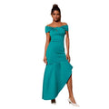 Solid color slim-fit fashion one-shoulder asymmetrical hem maxi dress evening gown - wholesale cross-border fashion, european & american style, special price