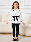 children's wear cross-border autumn new arrivals: girls' fashionable longline shirt dress with belt and leggings set