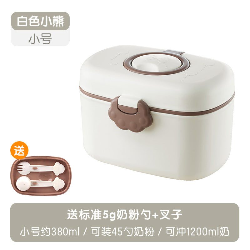 Baby formula box, portable food supplement rice noodle box, sealed jar, moisture-proof large storage tank, divided into grids