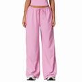 Amazon's new arrivalfashion brushed drape wide-leg loosecasual pants sports fitness elastic drawstring tie backpants