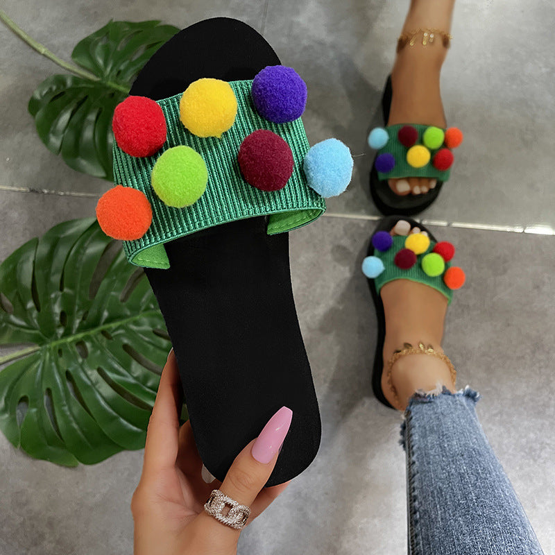 Amazon aliexpress plus size fashion women's sandals women's summer outwear plus size candy color one-line sandals wholesale