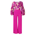 D386  plus size women's new fashion printed tie-up top and wide-leg pants two-piece set - european and american style