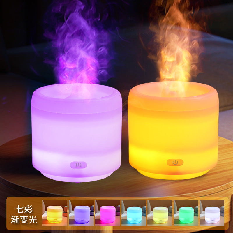 new colorful flame aroma diffuser, usb plug-in home silent humidifier, essential oil diffuser, fragrance machine