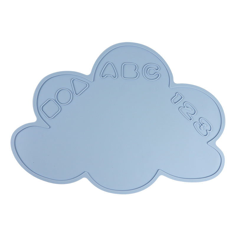 Children's cloud silicone placemat, infant and toddler learn to eat, thermal insulation mat, table mat, waterproof and non-slip mat, baby artifact