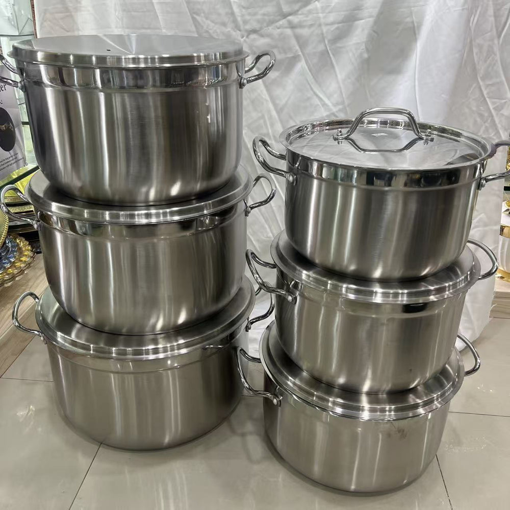 304 stainless steel set pot factory direct salesexport5pcs straight stainless steel pot 22-24-26-28-30cm