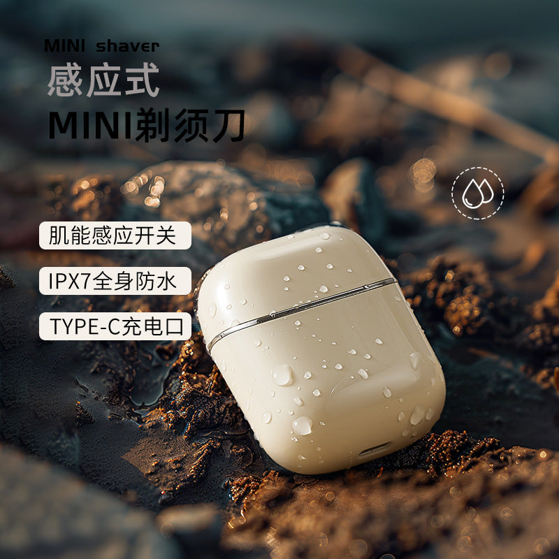 Induction mini electric shaver, magnetic floating double blade head, car mini shaver, whole body washable