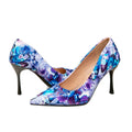 Huizhou aliexpress high heels women's multi-color printing style casual pointed toe thin heel high heels flats women's cross-border exclusive