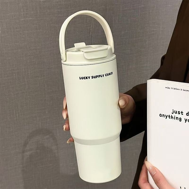 Twilight double drink 316 stainless steel thermos cup large capacity good looks office straw ice cup car tumbler