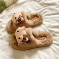Cartoon kitty cat fuzzy one-strap cotton slippers - new autumn/winter collection for women, thickened outdoor/indoor warm slippers