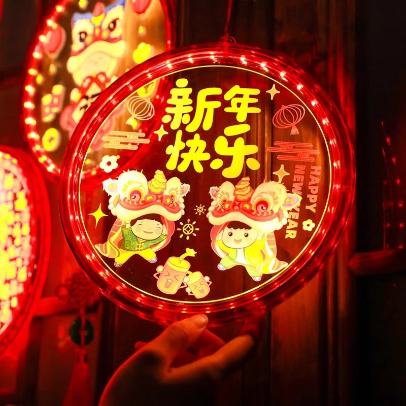 Festival cartoon ambient light hanging light Fu character wedding festive decorative light Spring Festival arrangement pendant indoor lighting ornament