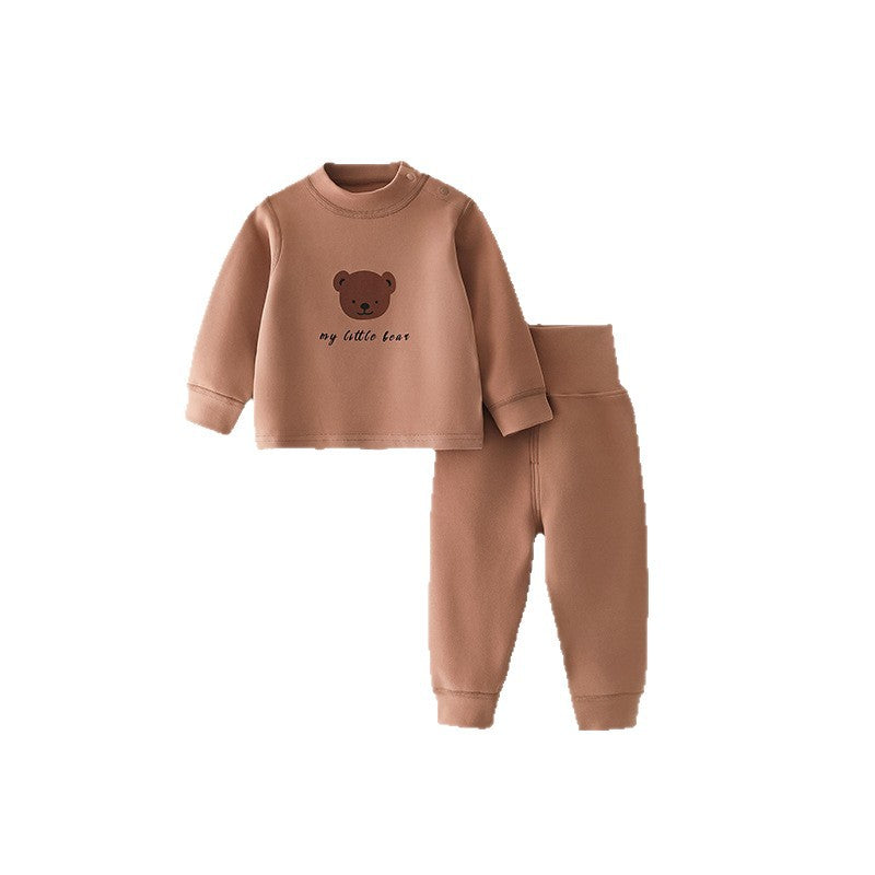 Baby comfort fleece set - high-waisted, belly-supporting, seamless, class a, extra thick, warm set - autumn/winter separates - 95% cotton set