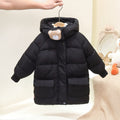 Girls' mid-length padded puffer jacket -  winter new arrival - korean style warm cotton coat for toddlers and little girls - trendy