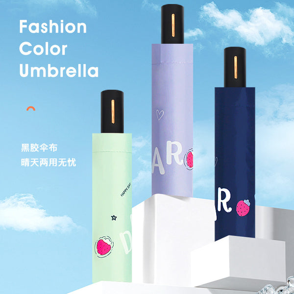 Umbrella Wholesale Fruit Strawberry Sun Umbrella Sunshine and Rain Outdoor Shading and Sunscreen Creative Gifts Cartoon Folding Umbrella