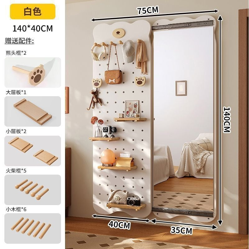 Bear hole board full-length mirror hidden push-pull full-length mirror for home can be closed invisible wall-mounted fitting mirror no