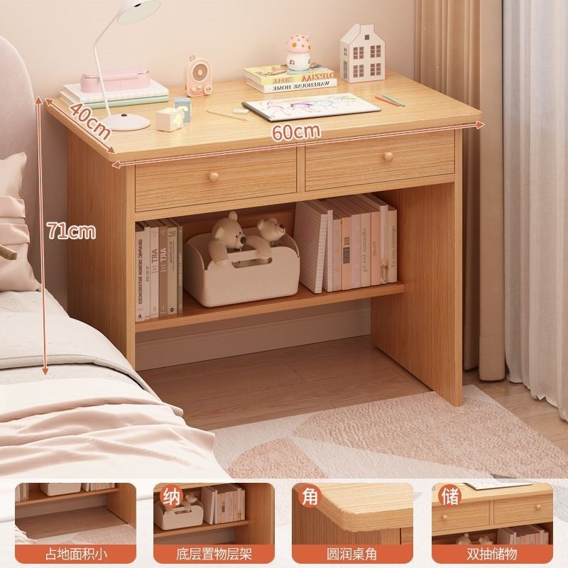 For home table cabinet combination student computer desk small apartment with bookshelf simple desk bedroom wall-mounted one-piece desk cabinet