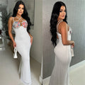 C7102 cross-border   independent station fashionable women's sleeveless camisole dress long dress new