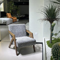 Solid wood sofa chair living room medieval style single chair for home balcony richard casual back chair