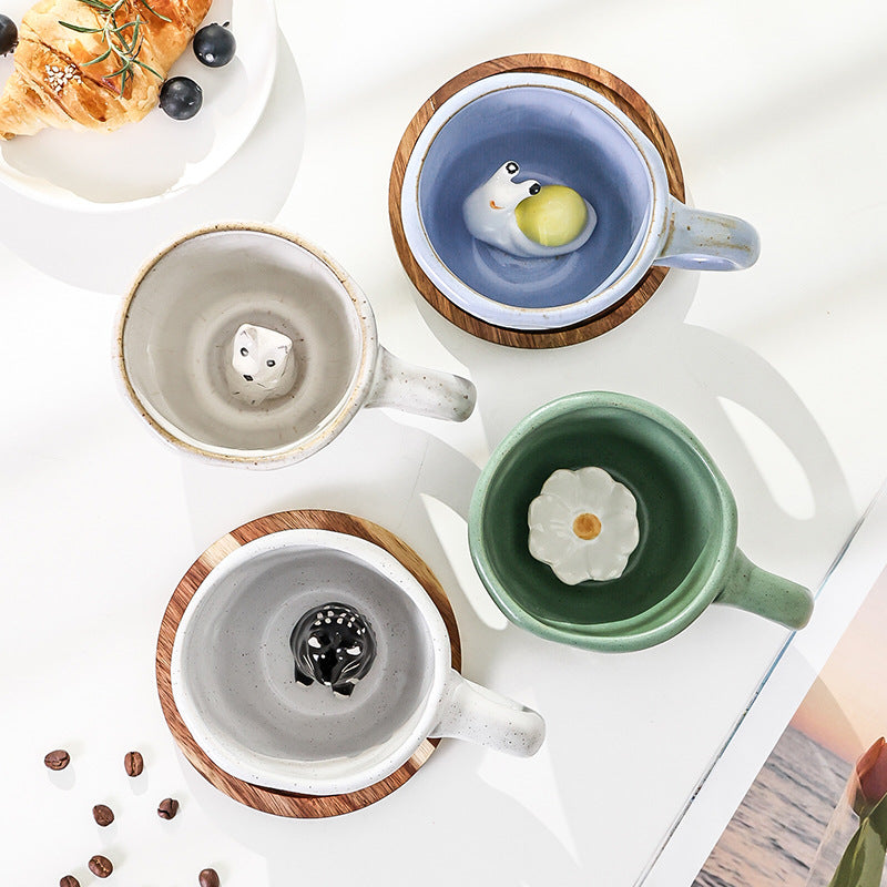 New 3d ceramic coffee mug - cute animal design, perfect for coffee, milk, or water