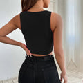 new cross-border european and american style women's short, fitted, waist-cinching, sporty casual camisole top with built-in bra cups