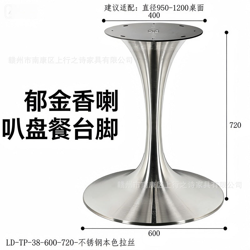 Tulip stainless steel hardware side table hotel b&b project customized light luxury living room corner table factory wholesale