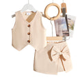 Kids clothing cross-border exclusive i  fashion children's clothing new arrival apricot vest shorts suit