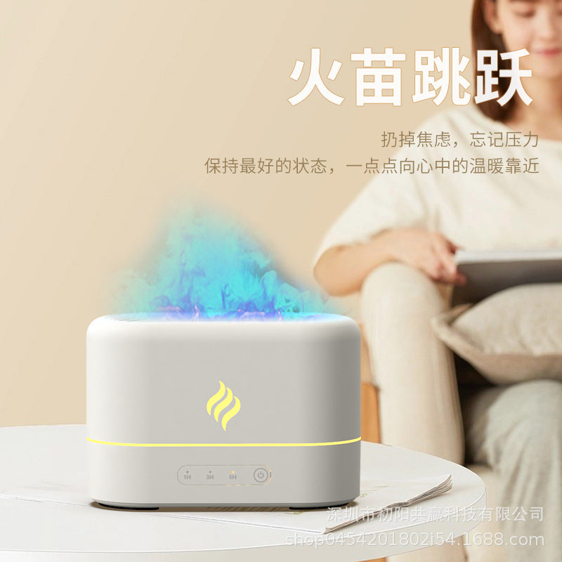 2025 new artificial flame diffuser - colorful gradient creative ultrasonic aroma diffuser humidifier for home use