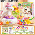 Kids pony embossing machine educational handmade flower arrangement girl play house flower art artificial bouquet bag making flower machine toy