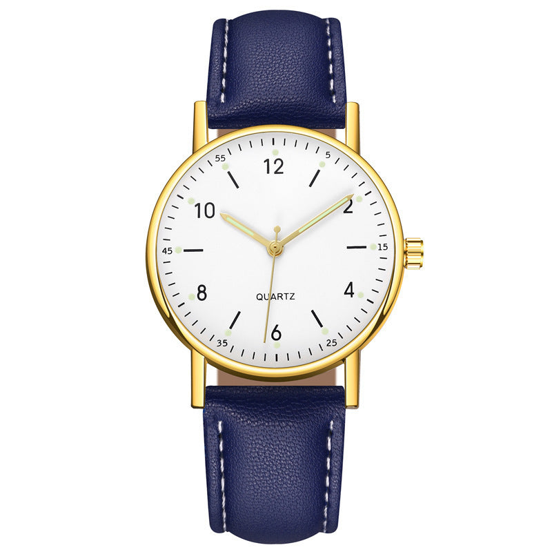 Factory direct luminous women's watch - minimalist digital leather strap quartz wristwatch - unisex casual watch for her