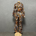 supply digital printing lantern long sleeves pleated waist comfortable tops and pants suit big sale