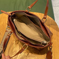 Retro first-layer cowhide women's bag 2025 new genuine leather vegetable tanned leather satchel crossbody bag rubbed color soft leather live broadcast model