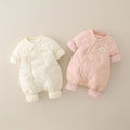 Newborn autumn/winter new arrival: minimalist lightweight cotton-padded romper - winter baby onesie for outdoor crawling, cute winter outfit