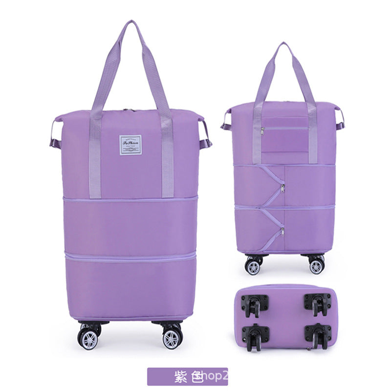 Newly upgraded silent universal wheel bag multi-function large capacity removable pulley travel dry and wet separation boarding bag