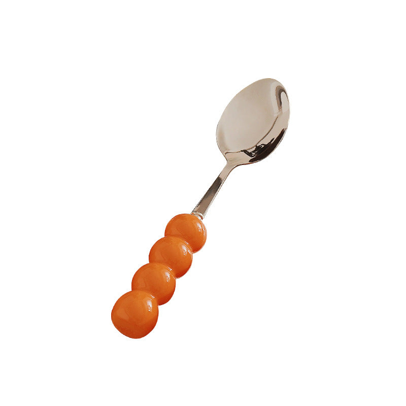 Luxury thickened ceramic handle cutlery set - high-end tableware, food-grade stainless steel forks and spoons for hotels, restaurants, wholesale