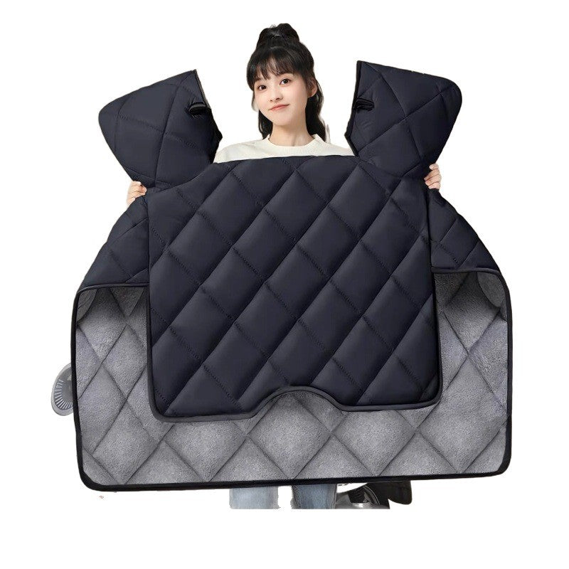 Electric vehicle windshield cover - new 2025 winter model: neck and shoulder protection, extra warm, oversized and thickened windshield for electric bikes