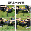 Outdoor bbq grill & tea brewing set - portable, detachable, smokeless patio bbq table - electric & charcoal dual-use grill