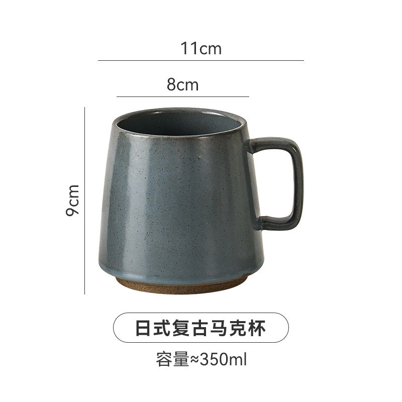 Japanese-style stoneware mug - ceramic drinking cup for water, milk, coffee - stylish breakfast mug for home or office - teacup