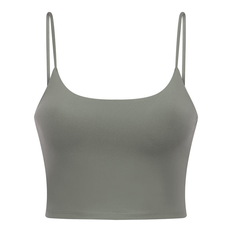 New women's yoga top - sports bra with padded cups, spaghetti straps, and beautiful back design - fitness tank top, yoga vest c5238