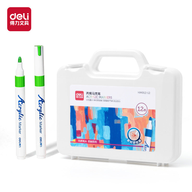 Deli Children's Washable Soft Head Marker 48 Colors Student Watercolor Pen 36 Double Head Color Brush Wholesale