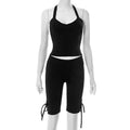 J25st089 european and american style cross-border women's spring and summer halter neck tie tube top backless bow pants solid color suit