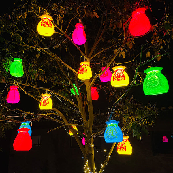 LED rattan ball 3D lucky bag flat panel lucky bag star light outdoor waterproof project bright hanging tree street lighting decorative light