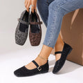 Wholesale women's plus size mary janes: new  retro single strap, non-slip soft sole flats for export